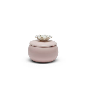 Pink Ceramic Flower Candle