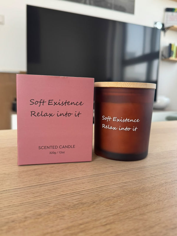 Golden Hour Scented Soy Candle, Cinnamon & Bergamot photographed by Joe