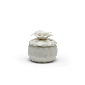 White Ceramic Flower Candle
