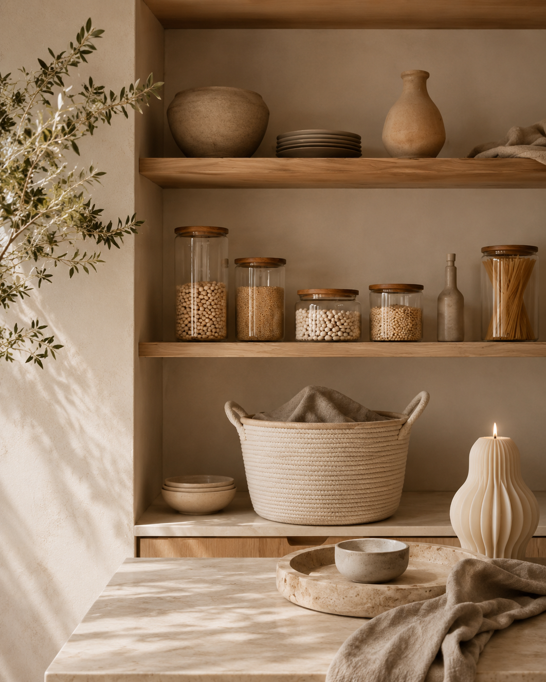 Luxury home interior with calm neutral palette